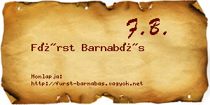 Fürst Barnabás névjegykártya